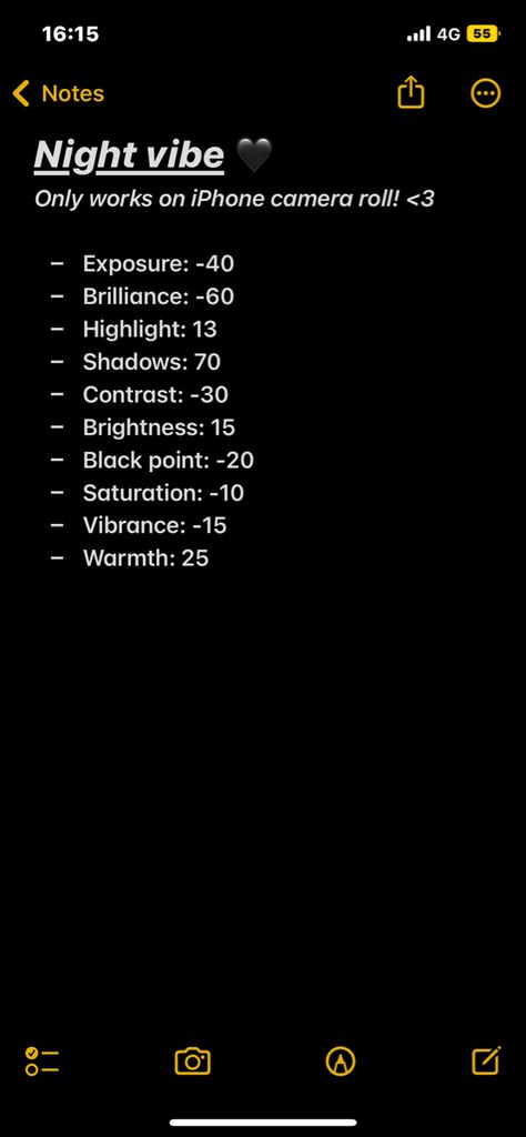 Night Time Picture Editing, Filter For Dark Photos, Dark Photo Settings Iphone, Night Aesthetic Filter Camera Roll, Night Pic Edit Iphone, Night Pictures Editing, Night Out Filter Iphone, Dark Photo Settings, Night Photo Iphone Edit