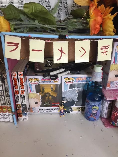 Naruto Ichiraku Ramen Shop Desk Banner +secret Tutorial : 11 Steps - Instructables Naruto Ichiraku Ramen, Ichiraku Ramen Shop, Ichiraku Ramen, Shop Desk, Ramen Shop, Cream Paint, Simple Craft, You Can Do Anything, Construction Paper