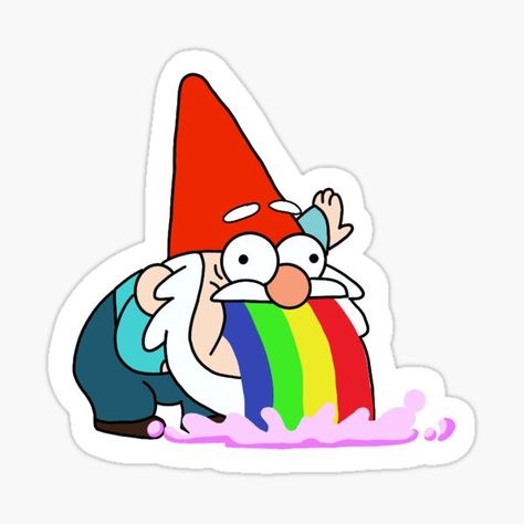 Millions of unique designs by independent artists. Find your thing. Gravity Falls Gnome, Pride Stickers, Rainbow Stickers, Anime Stickers, Gravity Falls, Laptop Stickers, Paper Dolls, Gravity, Sticker Design