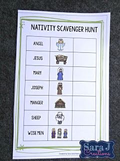 A little scavenger hunt to get little learners up and moving and searching for the parts of a nativity scene. Jesus Birthday Party, December Preschool, Toddler Bible, Christmas Sunday School, Advent Crafts, Shopping For Christmas, Ward Christmas Party, Winter Party Themes, Bethlehem Christmas