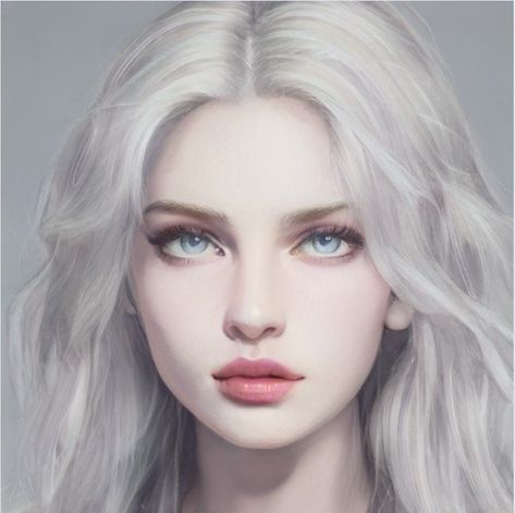 Character Inspiration Girl, Digital Portrait Art, Realistic Art, 판타지 아트, Digital Art Girl, Digital Portrait, Character Portraits, White Hair, Girl Face