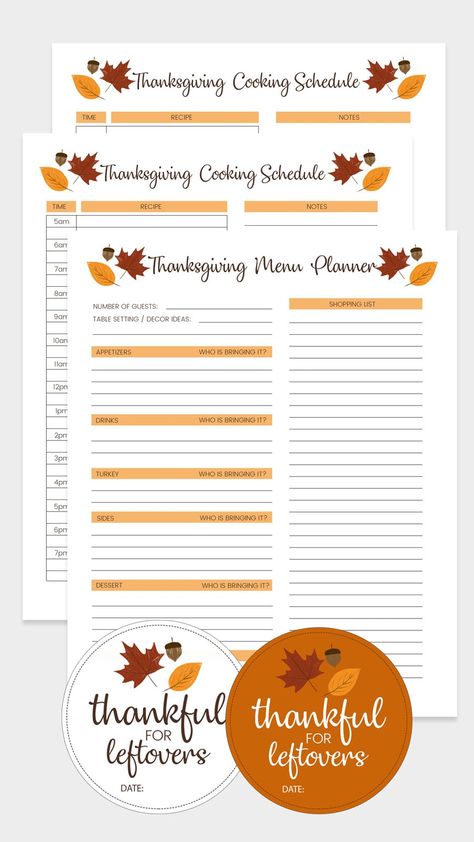 FREE Thanksgiving Printables to help you plan and prepare for Turkey Day. A menu planner, cooking schedule and even leftovers tags to attach to containers for guests to take food home in. #thanksgivingprints #thanksgivingmenutemplate #thanksgivingschedule #thanksgivingleftovertags #freeprints Thanksgiving Cooking Schedule, Thanksgiving Menu Template, Cooking Schedule, Menu Planning Template, Thanksgiving Meal Planner, Thanksgiving Menu Planning, Thanksgiving Menu Planner, Free Printable Menu Template, Free Printable Menu