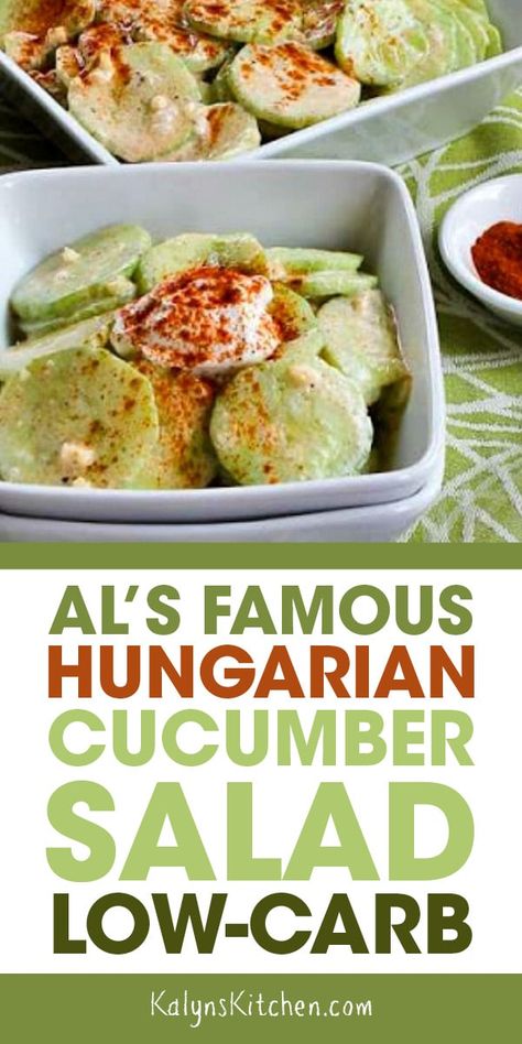 Hungarian Salad Recipes, Hungarian Zucchini Recipes, Cucumber Salad Hungarian, Swedish Cucumbers, Creamy German Cucumber Salad, Hungarian Cucumber Salad, Addictive Cucumber Recipe, Grandma's Cucumber Salad Recipe, Cottage Cheese Salad