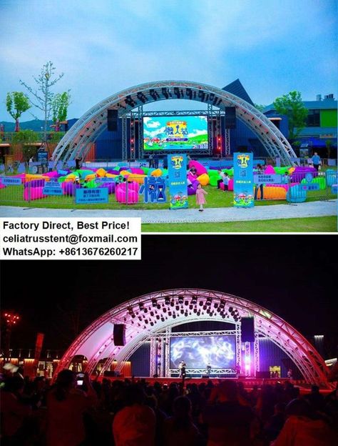 Outdoor Stage Design Event, Outdoor Event Stage, Lighting Truss, Truss Structure, Music Academy, Outdoor Stage, Outdoor Structure, Event Stage, Stage Set