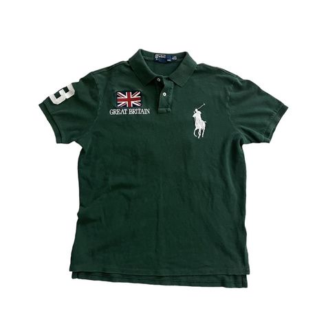 Ralph Lauren Great Britain Big Pony Polo... - Depop Chief Keef Polo Ralph Lauren, Chief Keef Polo, Vintage Polo Shirt, Polo Outfit, Cold Fits, Chief Keef, Archive Fashion, Ralph Lauren Polo Shirt, Boy Fits