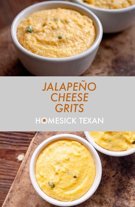 Jalapeno Cheese Grits Recipe, Emma Food, Cheesy Grits Recipe, Homesick Texan, Southwest Recipes, Savory Sides, Cheesy Grits, Bon Apetit, Grits Recipe