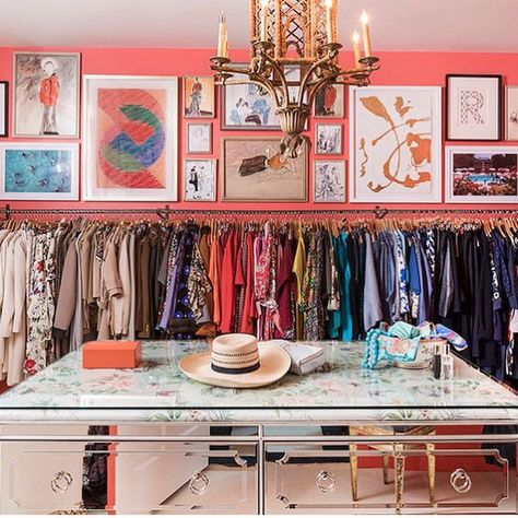 The Chinoiserie Closet Maximalist Closet Organization, Vintage Walk In Closet, Maximalist Closet, Panda Room, Girls Dressing Room, Vintage Dressing Rooms, Girly Closet, Danielle Rollins, Amazing Closets