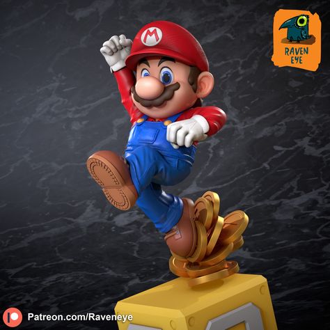 Styrofoam Art, Mario Cake, Character Statue, Resin Sculpture, Mario And Luigi, Video Game Characters, Print Models, Super Mario Bros, Mario Bros