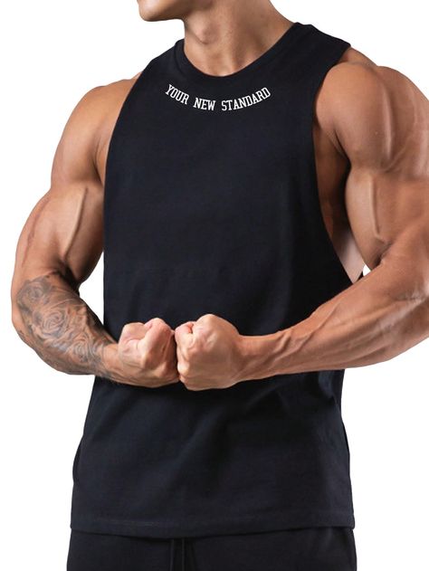 PRICES MAY VARY. 95% Polyester, 5% Elastane Imported Pull On closure Machine Wash Casual letter graphic tank tops for men Fabric: Fabric has some stretch, soft and comfortable Features: Round neck, sleeveless, letter print, athletic tops for men, fashionable Suitable occasions: Suit for casual wear, vacation, workout, running, gym, daily life and outgoing Size recommendation: Please refer to size chart which we provide in our photos (The product measurement is clothes size, NOT body measurment) Gym Clothes Men, Gym Tank Tops Men, Tank Top Workout, Men Activewear, Gym Vests, Gym Wear Men, Fitness Men, Sports Tank Top, Gym Outfit Men