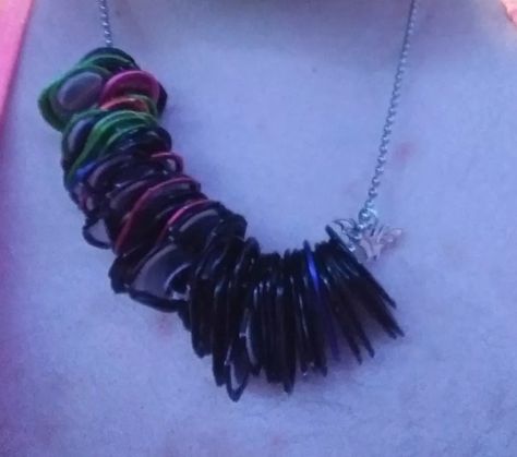 A large necklace full of monster energy can tabs Monster Can Tab Necklace, Monster Tab Crafts, Can Tab Necklace, Tab Necklace, Can Tabs, Monster Can, Me Core, Tassel Necklace, Things I Want