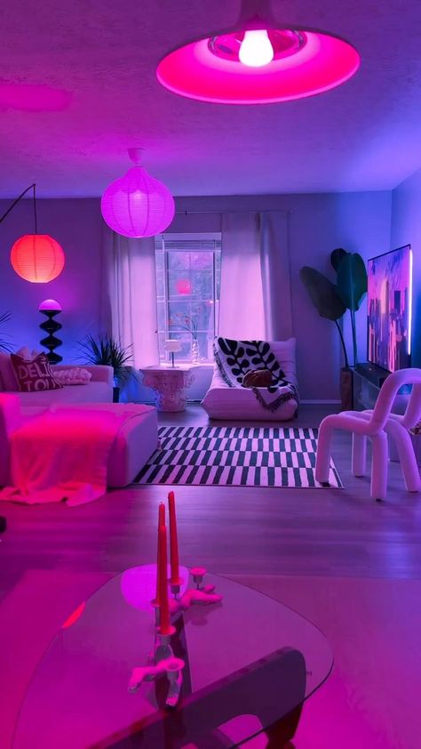 Mood Lighting Living Room, Lounge Room Design, Dream Bedroom Inspiration, Girly Apartments, Girly Apartment Decor, Building House Plans Designs, Bedroom Wall Paint, Bedroom Setup, Small Apartment Decorating