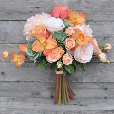 Wedding Inspiration Coral Bouquet, Orange Peony, Orange Bridal Bouquet, Bouquet Succulent, Silk Flower Bridal Bouquet, Holly Wedding, Peony Bouquet Wedding, Wedding Flower Design, Wedding Flower Packages