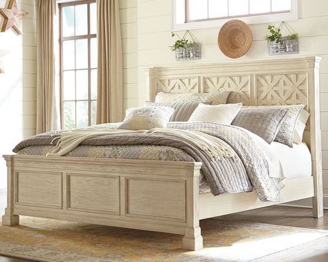 Bolanburg California King Panel Bed, Antique White White King Panel Bed, Terrace View, Rustic Farmhouse Bedroom, Queen Panel Beds, White Bed, Bedroom Panel, King Bedroom, Ashley Furniture Homestore, Blog Site