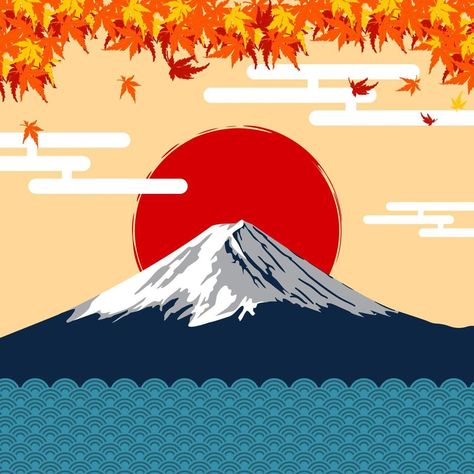 the mountain fuji in winter Fuji Mountain Illustration, Japan Pfp, Sakura Logo, Japanese Mountains, Paper Mosaic, Fuji Mountain, Monte Fuji, Pop Art Fashion, Mont Fuji