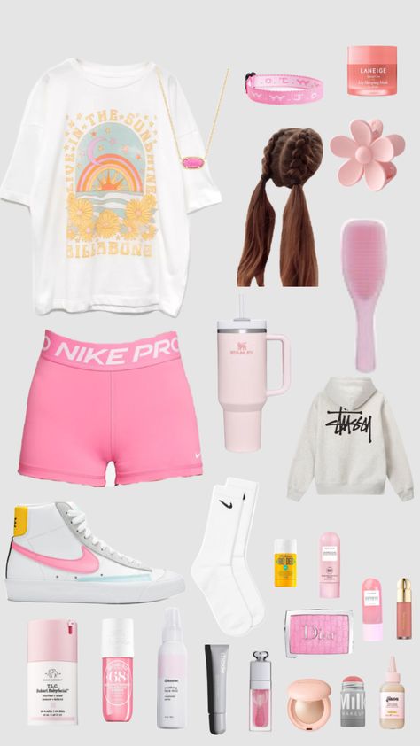 #outfitinspo #outfit #fit #summer #camp #beauty #pink #preppy #comfy #cute #trendy #ootd #styling #clothes #school Preppy Camping Outfits, Preppy Camp Outfits, School Camp Outfits, School Shuffles, Summer Camp Outfits, Outfit Inspo School, Camp Outfits, Cute Camping, Clothes School