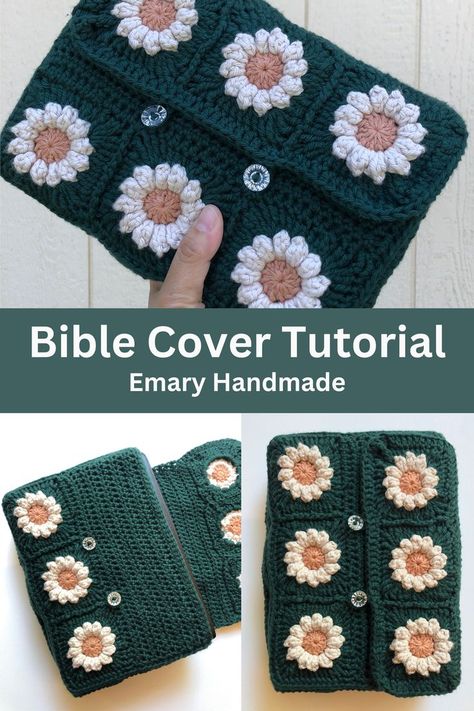 Bible Cover Crochet, Book Cover Pattern, Daisy Square, Crochet Book Cover, Bookmark Crochet, Crochet Bookmark Pattern, Crochet Bookmark, Crochet Fairy, Round Robin