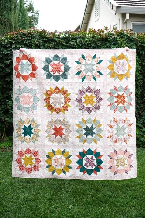 Swoon Sixteen Quilt - Cutesy Crafts Swoon Quilt Pattern, Swoon Quilt, Garden Party Quilt, Christmas Swoon Quilt, Swoon Sixteen Quilt, Violet Quilt, Fall Fabric, Soft Autumn, Fine Linen