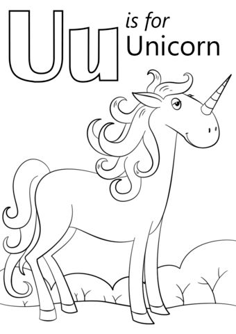 U is for Unicorn Coloring page U For Unicorn, U Is For Unicorn, Unicorn Paint, Coloring Letters, Disney Letters, Unicorn Images, Abc Coloring Pages, My Little Pony Princess, Abc Coloring