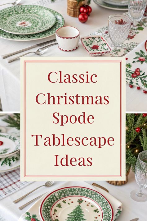 🍽️ Celebrate in style with a Christmas Spode tablescape! 🎄 Feature the iconic Spode patterns in your plates, cups, and serving pieces. ✨ Complement with coordinating linens, silverware, and festive décor. 🕯️ Create a timeless and elegant atmosphere for your holiday meals! 🎁 Christmas Dining Plates, Royal Copenhagen Star Fluted Christmas, Soup Table Setting, Spode Christmas Table Settings Ideas, Art Deco Dinnerware, Spode Christmas Tree Tablescape, Round Table Place Settings, Spode Table Setting, Spode Christmas Tree Table Settings