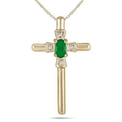 Emerald and Diamond Cross Pendant 10K Yellow Gold Emerald Cross, Gold Drapes, Cross Pendent, Gold Cross Necklace, Diamond Cross Pendants, Diamond Cross, Gold Cross, Gold Collection, Oval Diamond