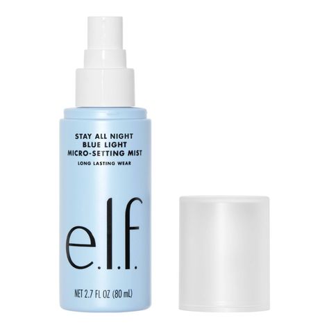 Protect and perfect all skin types with one hydrating mist. This weightless makeup setting spray from e.l.f. refreshes and soothes your skin, sets your makeup for long-lasting wear, and deduces the transmittance of blue light. e.l.f. Cosmetics Stay All Night Blue Light Micro-Setting Mist nourishes with skin-loving ingredients, while keeping your makeup looking fresh throughout the day (no touch-ups needed). Why you’ll love it: • Sets makeup and refreshes skin throughout the day • Infused with Gl Elf Setting Spray, Setting Mist, Fixing Spray, Makeup Setting Powder, E.l.f. Cosmetics, Shake Bottle, Combination Skin Type, Skin Ingredients, Hydrating Mist