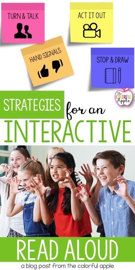 Interactive Read Aloud First Grade, Reading Aloud Activities, Interactive Read Aloud Kindergarten, Kindergarten Read Aloud Activities, Engaging Reading Activities, Engagement Strategies Elementary, Reading Activities Elementary, Reading Activities For 2nd Grade, Interactive Reading Activities