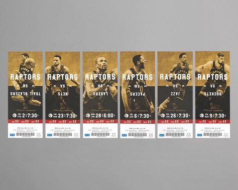 Thumbnail for Toronto Raptors Season Ticket Package 2017-18 Season Tickets Graphic, Sports Ticket Design, Gym Branding, Events Poster, Nba Tickets, Basketball Tickets, Athletic Aesthetic, Sports Design Inspiration, Ticket Design