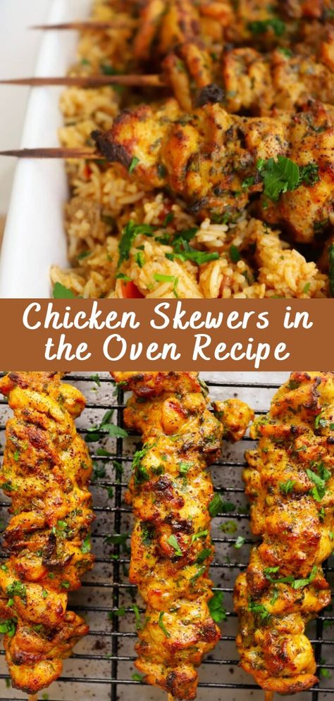 Chicken Skewers in the Oven Recipe | Cheff Recipes Meat On Skewers, Lemon Pepper Chicken Skewers In Oven, Greek Chicken Skewers Oven, Chicken Screwers Recipe, Oven Kebabs Skewers, Garlic Parmesan Chicken Skewers In Oven, Bang Bang Chicken Skewers Oven, Chicken Skewers In The Oven, Oven Chicken Skewers