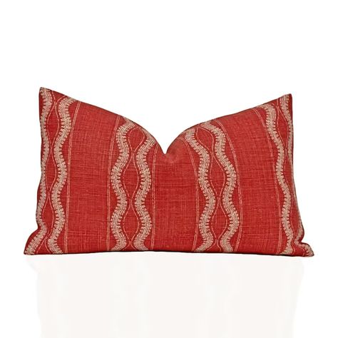 Peter Dunham Zanzibar Pillow Cover in Red, Designer Pillow, Sofa Pillow, Decorative Throw Pillow - Etsy Canada Peter Dunham, Cream Pillows, Red Throw Pillows, Red Pillows, Pillow Sofa, Sofa Pillow, Red Pattern, Linen Pillows, Pillow Decorative