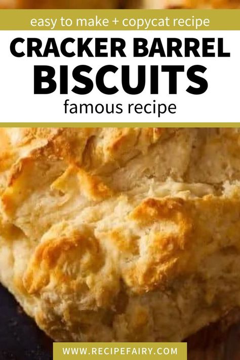 Recreate the iconic flavors of Cracker Barrel's famous biscuits in your own kitchen with this easy copycat recipe. These warm, flaky biscuits are a beloved staple of the American South, and now you can enjoy them anytime with this homemade version. Perfect for breakfast, brunch, or alongside your favorite comfort foods, these biscuits will delight your taste buds and transport you to the nostalgic charm of Cracker Barrel's Old Country Store. Cracker Barrel Biscuit Recipe, Cracker Barrel Biscuits, Diy Crackers, How To Make Crackers, Cracker Barrel Copycat Recipes, Cracker Barrel Recipes, Flaky Biscuits, Homemade Crackers, Cracker Barrel