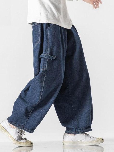 Oversized Jeans, Japanese Streetwear, Mens Pants Fashion, Baggy Pant, 가을 패션, Mode Vintage, Mens Pants Casual, Casual Denim, Mens Denim