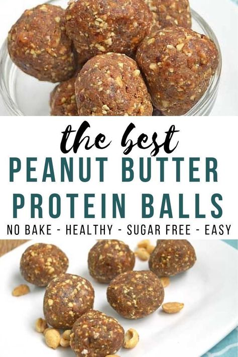 Healhty Snacks, Energy Balls No Bake, No Bake Peanut Butter Balls, Healthy Peanut Butter Balls, Peanut Butter Protein Balls, Protein Balls Healthy, Grain Free Cookies, Peanut Butter Energy Bites, Peanut Butter Bites