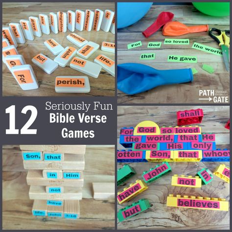 Memory Verse Games, Verses For Kids, Sunday School Games, Church Games, Bible Verse Memorization, Scripture Memory, Bible Games, Sunday School Activities, Bible Activities