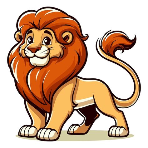 How To Draw Lion, Cute Lion Drawing Easy, Cute Lion Drawing, Lion Cartoon Drawing, Cute Lion Cartoon, Lion Vector Illustration, Lion Drawing Simple, Graffiti Art Drawings, Jungle Animal Art