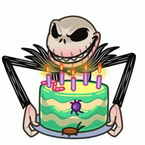 Jack Skellington Birthday Sticker - Jack Skellington Birthday - Discover & Share GIFs Jack Skellington Happy Birthday, Jack Skellington Gif, Jack Skellington Birthday, Christmas Animated Gif, Birthday Animated Gif, Nightmare Before Christmas Pictures, Birthday Animated, Happy Birthday Gif, Happy Birthday Cousin