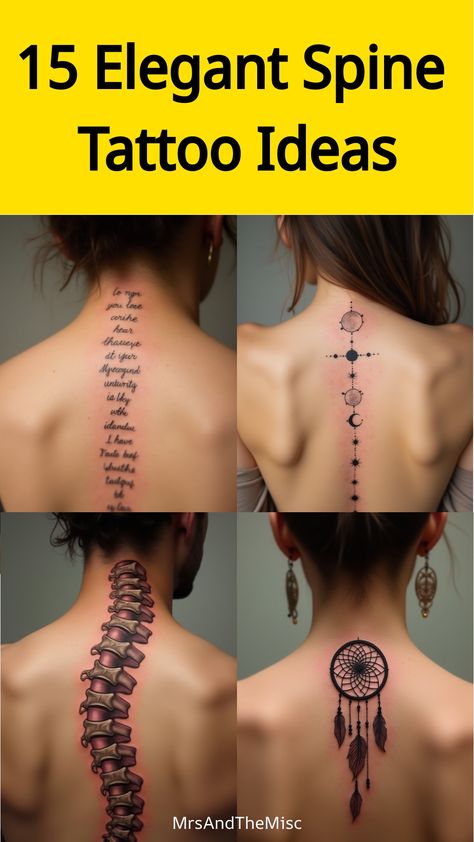 15 Elegant Spine Tattoo Ideas Storm Back Tattoo, Back To Side Tattoos Women, Simplistic Back Tattoos, Spinal Column Tattoo, Spin Tattoos For Women Ideas, Pretty Tattoos For Women Back, Moon Spine Tattoos For Women, Spine Cover Up Tattoos For Women, Spine Tattoos For Women Meaningful