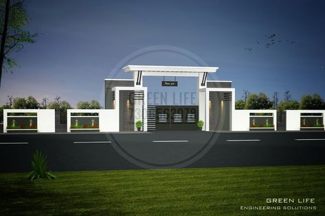 Compound Wall Design, Compound Wall, Kerala House Design, Kerala Houses, Green Life, Kerala, Wall Design, Gate, House Design