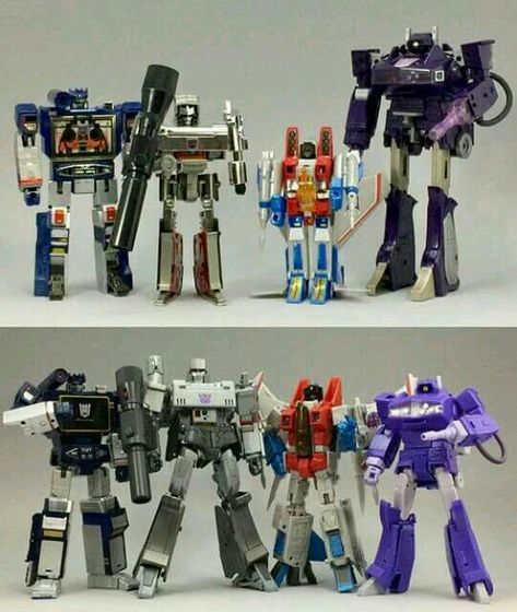 Before and after??? Original Transformers, Transformers Generation 1, Lego Transformers, Transformers Universe, Transformers Masterpiece, Old School Toys, Transformers Collection, 1980s Toys, Transformers Decepticons