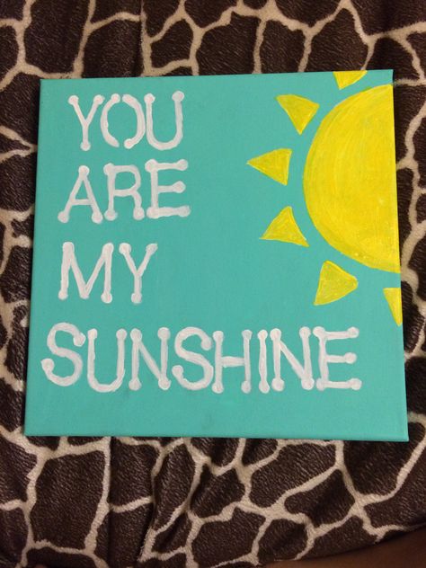 Simply Canvas Painting Ideas, You Are My Sunshine Painting, Cute Easy Paintings, Canvas Art Quotes, Canvas Drawing, Small Canvas Paintings, Simple Canvas Paintings, Canvas Painting Tutorials, Cute Canvas Paintings