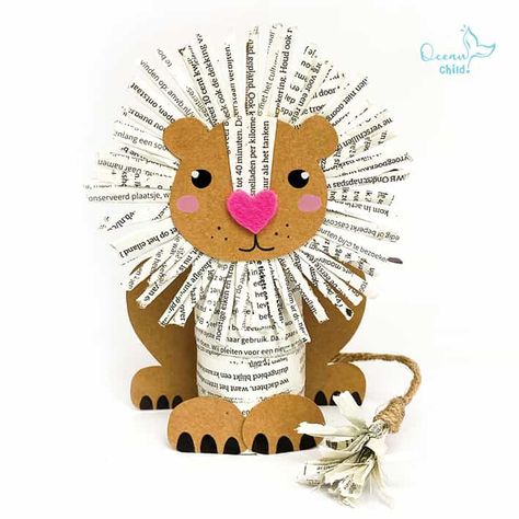 Recycle Craft, Lion Craft, Magazine Crafts, Crafts From Recycled Materials, Toilet Paper Roll Crafts, Newspaper Crafts, Animal Crafts For Kids, Paper Roll Crafts, Kids Create