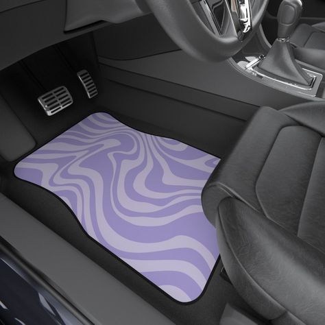 cute purple swirl car mats to make your car match your aesthetic #cars #cargirl #y2k #y2kaesthetic #groovy Purple Car Mats, Purple Steering Wheel Cover, Purple Car Seat Covers, Lavender Car Accessories, Purple Car Decor, Purple Seat Covers, Car Accessories Aesthetic, Purple Jeep, Car Aesthetics