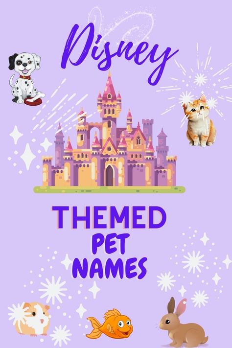 If you love Disney and want a magical name for a new pet, look no further! Whether it's a dog or cat, bunny, guinea pig or goldfish there's a cute name for every pet. Hundreds of names are included, all from popular Disney movies. Disney Girl Dog Names, Disney Animal Names, Cute Pet Names Animals, Pet Names For Girls, Good Dog Names, Dog Names Disney, Disney Dog Names, Disney Pet Names, Disney Cat Names