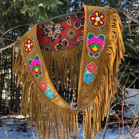 Athabaskan Beadwork, Metis Clothing, Metis Beading, Fancy Shawl Regalia, Indigenous Clothing, Indigenous Crafts, Ribbon Shirts, Beaded Cape, Beaded Moccasins