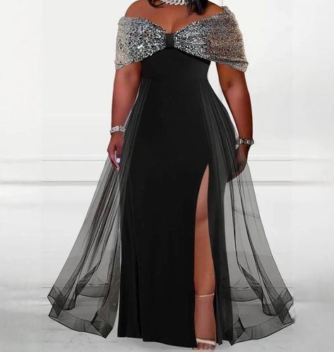 Overlay Skirt, Plus Size Gowns, Plus Size Formal, Plus Size Formal Dresses, Vestido Plus Size, Black Formal, Dress Drawing, Evening Dresses Plus Size, Skirt Maxi