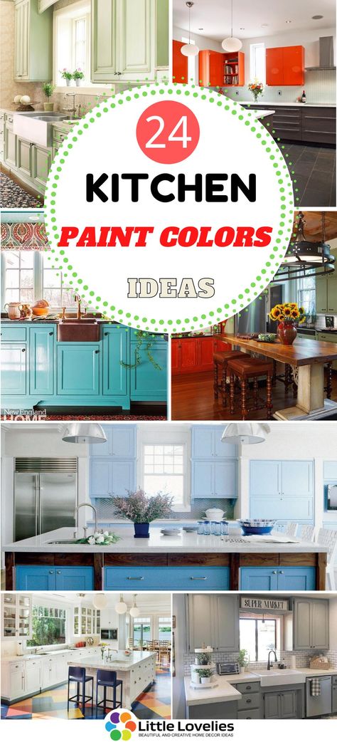 Nobody likes their kitchens dull and boring, which is why we are here to bring you some exciting kitchen paint Colors ideas to make your kitchen pop with vivid shades of happiness! Bright Kitchen Paint Colors, Small Kitchen Paint Colors Ideas, Painting Ideas For Kitchen, Kitchen Paint Inspiration, Small Open Kitchens, Kitchen Pop, Bold Paint Colors, Kitchen Paint Colors, Bright Kitchens