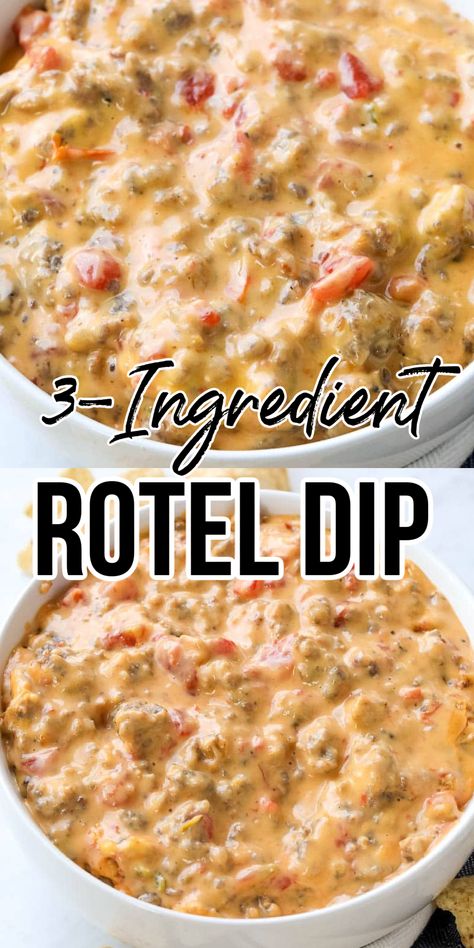 Easy Rotel Dip, Recipes With Velveeta Cheese, Rotel Recipes, Rotel Dip, Best Dip Recipes, Delicious Dips Recipes, Spring Roll, Dip Recipes Easy, Football Food