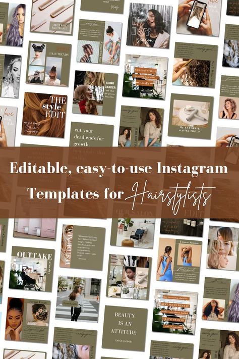 Hair Stylist Instagram Template for Hairstylist Branding Hair Salon Post Hairdresser Social Media Templates for Hair Stylist Posts Instagram - Etsy Hairdresser Social Media, Hairstylist Post, Hair Social Media, Hairdresser Instagram, Beauty Salon Social Media, Stylist Instagram, Hairstylist Salon, Hairstylist Branding, Post Insta