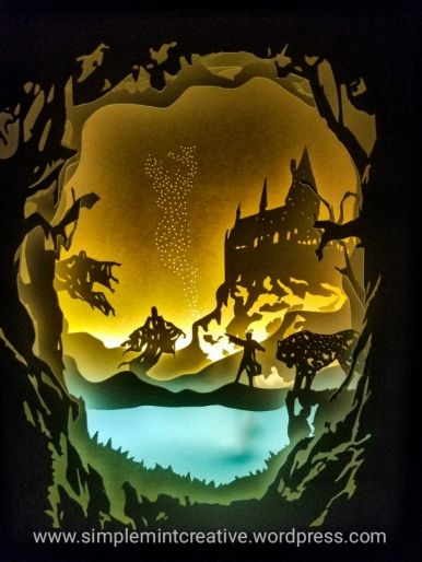 3d Layered Paper Art, Harry Potter Light, Layered Paper Art, Shadowbox Art, Art Harry Potter, Harry Potter Artwork, Images Harry Potter, Potter Art, Shadow Box Art