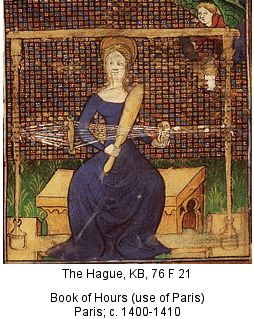 The Hague, KB, 76 F 21  Book of Hours (use of Paris)  Paris; c. 1400-1410 Medieval Garden, Medieval Paintings, Medieval Woman, Card Weaving, Late Middle Ages, Medieval Life, Medieval World, Tablet Weaving, Book Of Hours