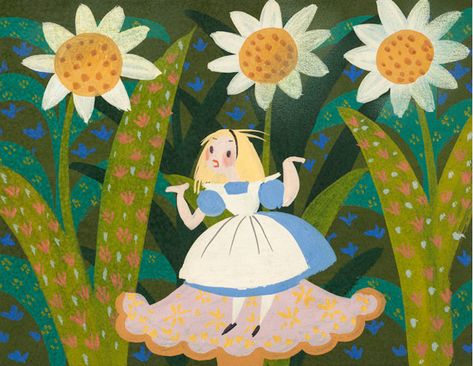 Mary Blair, Alice In Wonderland, Concept Art, Disney, Flowers, Art